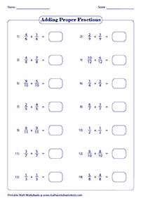 分数ワークシート - ワークシート53