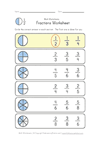 分数ワークシート - ワークシート6