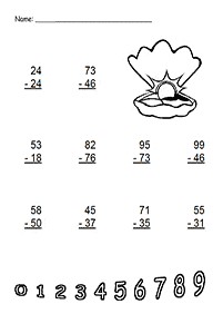 子供向けの引き算 - ワークシート102