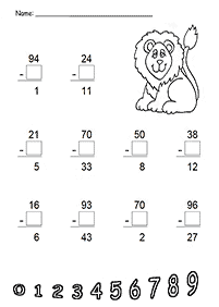 子供向けの引き算 - ワークシート106