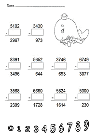 子供向けの引き算 - ワークシート109