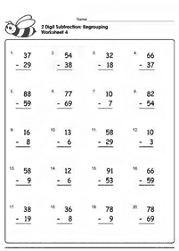 子供向けの引き算 - ワークシート21