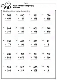 子供向けの引き算 - ワークシート25