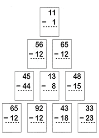 子供向けの引き算 - ワークシート26