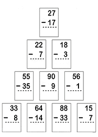 子供向けの引き算 - ワークシート34