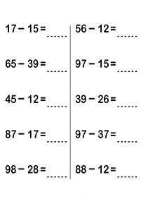 子供向けの引き算 - ワークシート38