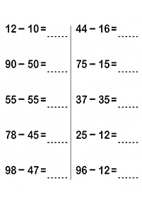 子供向けの引き算 - ワークシート42