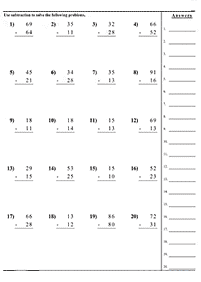 子供向けの引き算 - ワークシート45