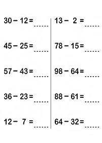 子供向けの引き算 - ワークシート46