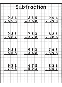 子供向けの引き算 - ワークシート55