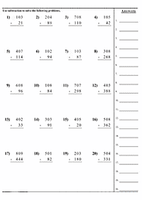 子供向けの引き算 - ワークシート57