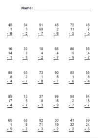 子供向けの引き算 - ワークシート64