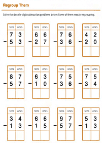 子供向けの引き算 - ワークシート7