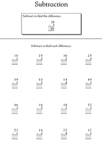 子供向けの引き算 - ワークシート72