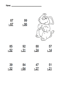 子供向けの引き算 - ワークシート74