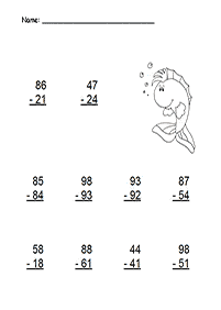 子供向けの引き算 - ワークシート78