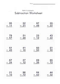 子供向けの引き算 - ワークシート83