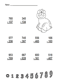 子供向けの引き算 - ワークシート85