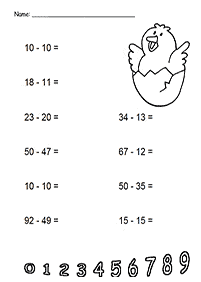 子供向けの引き算 - ワークシート86