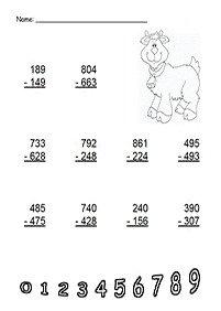 子供向けの引き算 - ワークシート89