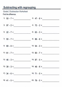 子供向けの引き算 - ワークシート92