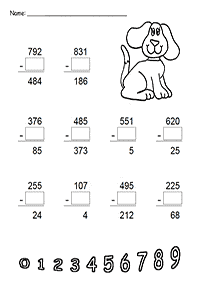 子供向けの引き算 - ワークシート93