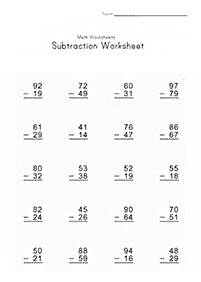 子供向けの引き算 - ワークシート95