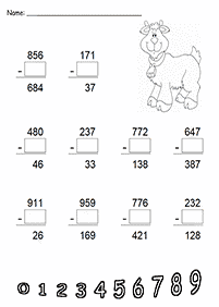 子供向けの引き算 - ワークシート97