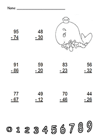 子供向けの引き算 - ワークシート98