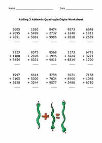 子供向けの足し算 - ワークシート113