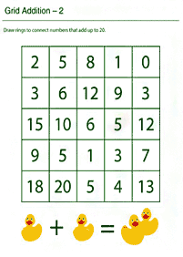 子供向けの足し算 - ワークシート37