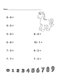 簡単な引き算 - ワークシート23