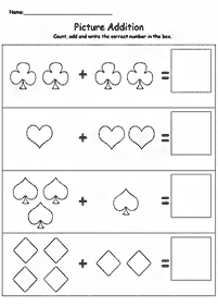 子供向けの簡単な足し算 - ワークシート15