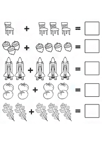 子供向けの簡単な足し算 - ワークシート2