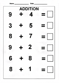 子供向けの簡単な足し算 - ワークシート27