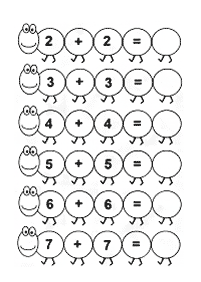 子供向けの簡単な足し算 - ワークシート55