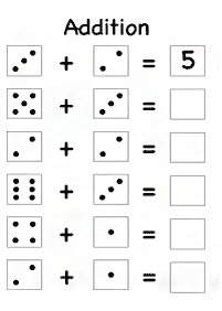 子供向けの簡単な足し算 - ワークシート6