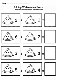 子供向けの簡単な足し算 - ワークシート62