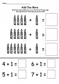 子供向けの簡単な足し算 - ワークシート64