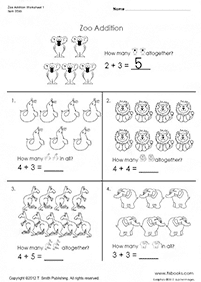 子供向けの簡単な足し算 - ワークシート9