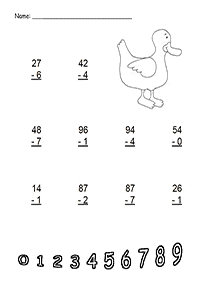 어린이용뺄셈–학습지 66