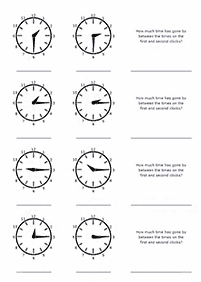 Dizendo as horas (relógio) - ficha de exercício 100