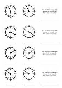 Dizendo as horas (relógio) - ficha de exercício 102