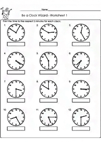 Dizendo as horas (relógio) - ficha de exercício 106