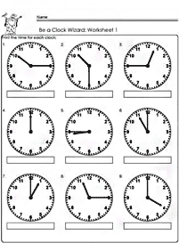 Dizendo as horas (relógio) - ficha de exercício 107