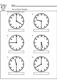 Dizendo as horas (relógio) - ficha de exercício 110