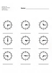 Dizendo as horas (relógio) - ficha de exercício 115