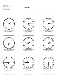 Dizendo as horas (relógio) - ficha de exercício 118