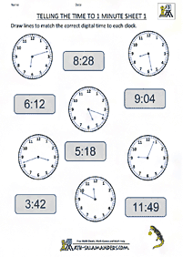 Dizendo as horas (relógio) - ficha de exercício 130