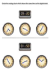 Dizendo as horas (relógio) - ficha de exercício 30